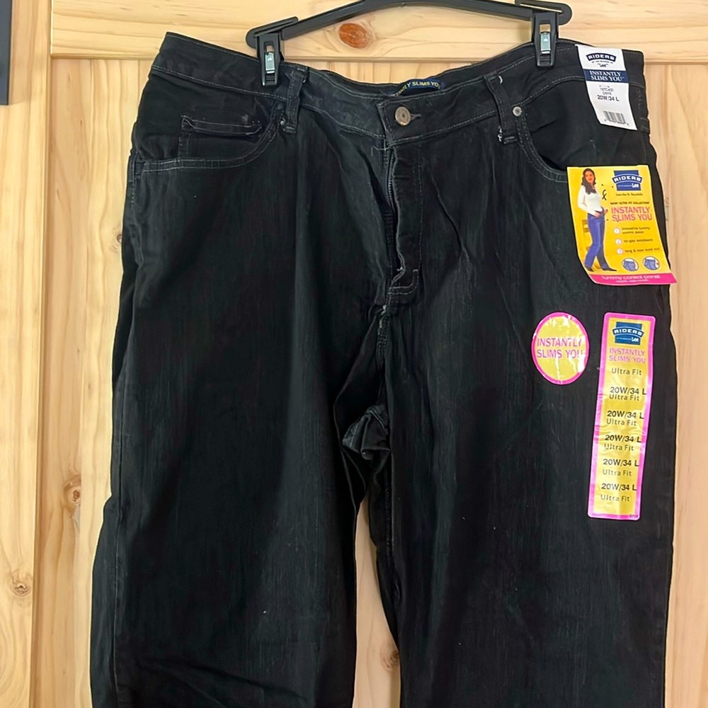 Riders Lee plus Jeans Onyx (black jeans) NWT 20w34L bootcut ultra fit (F)